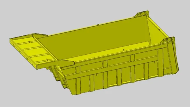 Cuerpo de descarga rectangular